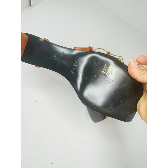 FRAME orange Le Braxton Strappy suede summer Sandal (Women) sz 37 - Picture 5 of 9